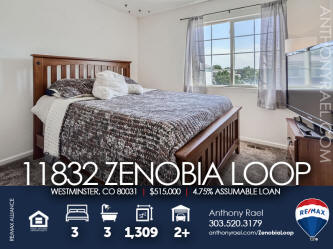 Westminster CO Home for Sale: 11832 Zenobia Loop | Ivywood at Weatherstone