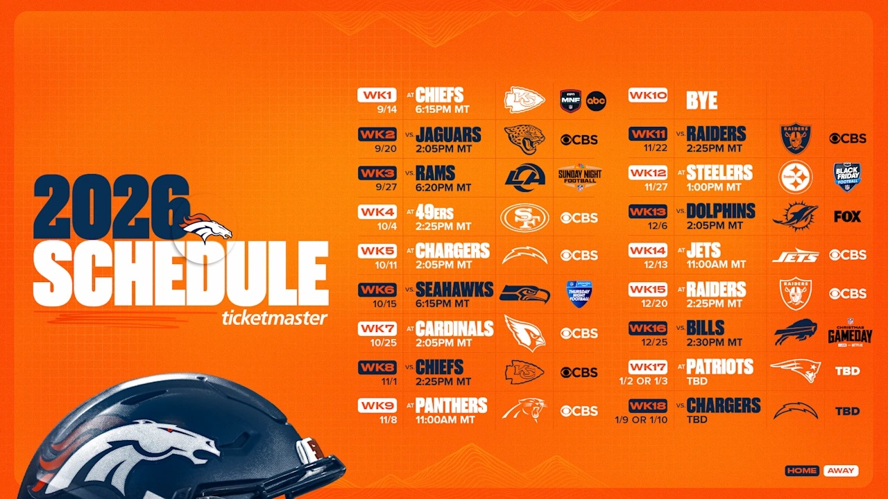 2026 Denver Broncos Football Schedule